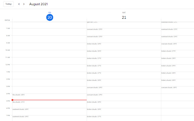 gcalweather  from Chrome web store to be run with OffiDocs Chromium online