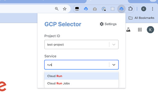 GCP Selector  from Chrome web store to be run with OffiDocs Chromium online