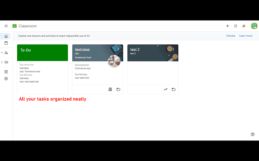 GCTD: Google Classroom To Do List  from Chrome web store to be run with OffiDocs Chromium online