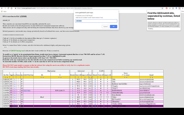 GEDmatch MultiFind Plugin  from Chrome web store to be run with OffiDocs Chromium online