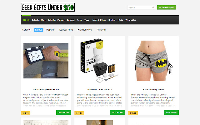 Geek Gifts Under $50  from Chrome web store to be run with OffiDocs Chromium online