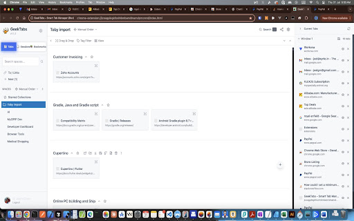 GeekTabs Smart Tab Manager  from Chrome web store to be run with OffiDocs Chromium online