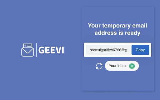 Geevi – Temp Email  from Chrome web store to be run with OffiDocs Chromium online