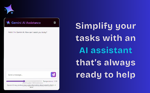 Gemini AI Assistance  from Chrome web store to be run with OffiDocs Chromium online