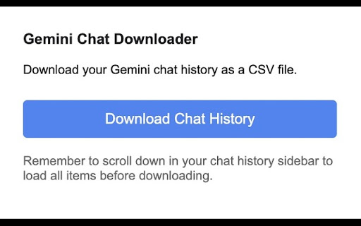Gemini Chats Index  from Chrome web store to be run with OffiDocs Chromium online
