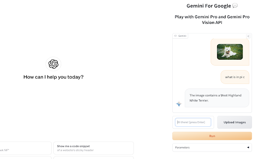 Gemini For Google  from Chrome web store to be run with OffiDocs Chromium online