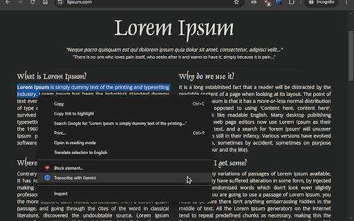 Gemini Live Text to Speech  from Chrome web store to be run with OffiDocs Chromium online