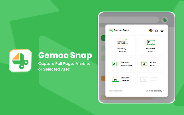 Gemoo Snap Screen Capture  from Chrome web store to be run with OffiDocs Chromium online