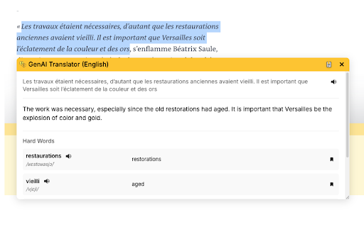 GenAI Translator  from Chrome web store to be run with OffiDocs Chromium online