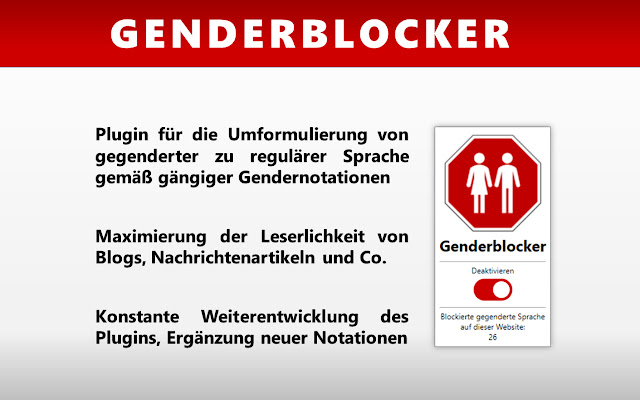 Genderblocker  from Chrome web store to be run with OffiDocs Chromium online
