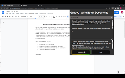 GeneAI  from Chrome web store to be run with OffiDocs Chromium online