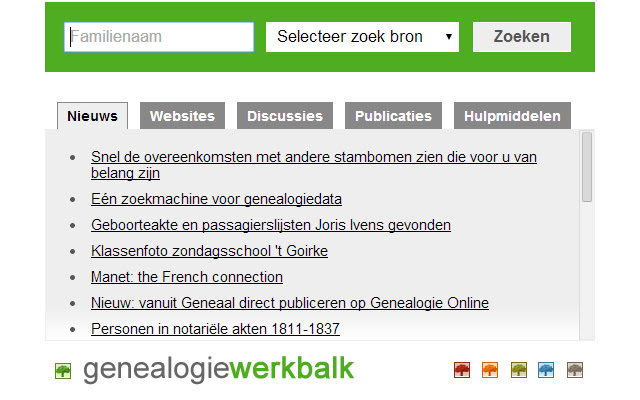 Genealogie Werkbalk  from Chrome web store to be run with OffiDocs Chromium online