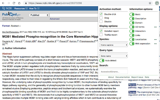 Gene Info  from Chrome web store to be run with OffiDocs Chromium online