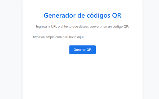 Generador QR de Pestaña Actual  from Chrome web store to be run with OffiDocs Chromium online