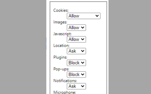 General Content settings  from Chrome web store to be run with OffiDocs Chromium online