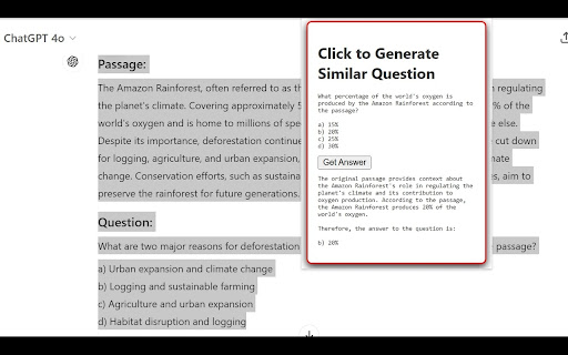 Generate Similar Questions  from Chrome web store to be run with OffiDocs Chromium online