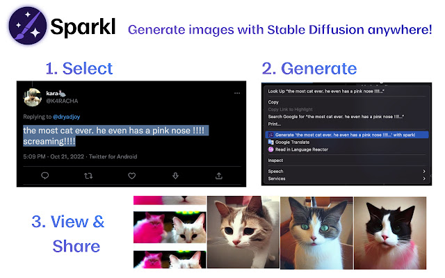 Generate with Sparkl  from Chrome web store to be run with OffiDocs Chromium online