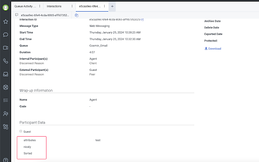 Genesys Cloud Participant Data Sorting  from Chrome web store to be run with OffiDocs Chromium online