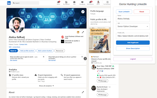 Genix Linkedin  from Chrome web store to be run with OffiDocs Chromium online