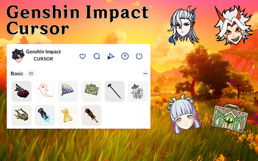 Genshin Impact Cursor Custom Cartoon Cursor for Chrome  from Chrome web store to be run with OffiDocs Chromium online