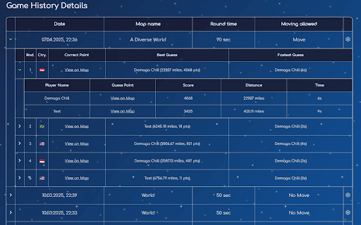 GeoGuessr Stats  from Chrome web store to be run with OffiDocs Chromium online