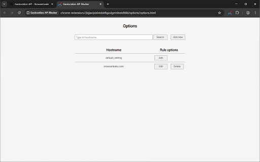 Geolocation API Blocker  from Chrome web store to be run with OffiDocs Chromium online