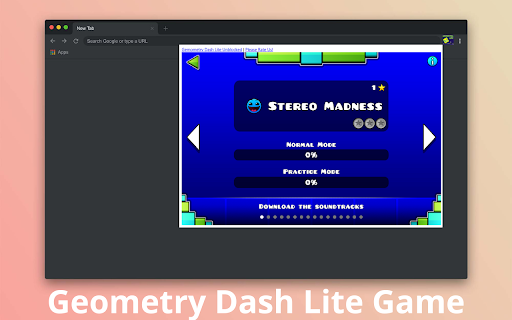 Geometry Dash Lite Game  from Chrome web store to be run with OffiDocs Chromium online