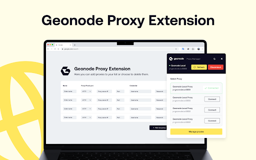 Geonode proxy manager  from Chrome web store to be run with OffiDocs Chromium online