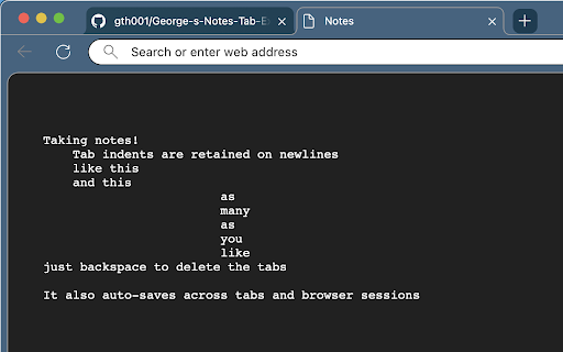 Georges Notes Tab  from Chrome web store to be run with OffiDocs Chromium online