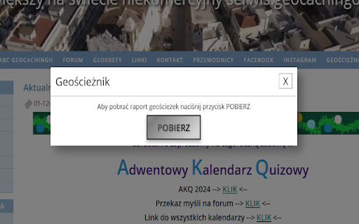 Geoscieżnik  from Chrome web store to be run with OffiDocs Chromium online