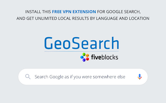GeoSearch: VPN for Google Search  from Chrome web store to be run with OffiDocs Chromium online