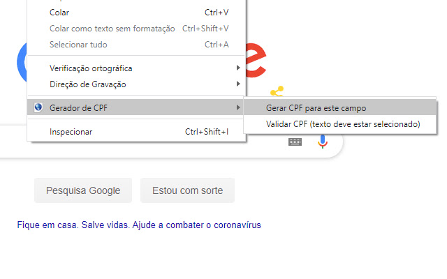 Gerador de CPF  from Chrome web store to be run with OffiDocs Chromium online