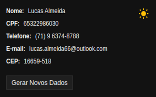 Gerador de Dados Brasileiros  from Chrome web store to be run with OffiDocs Chromium online