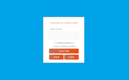 Gerador de Hash e Criptografia  from Chrome web store to be run with OffiDocs Chromium online