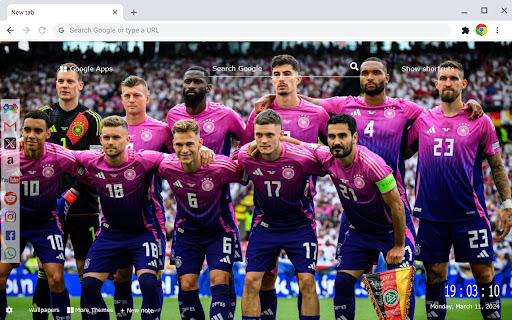 Germany National Football Team Euro 2024 New Tab Extension  from Chrome web store to be run with OffiDocs Chromium online