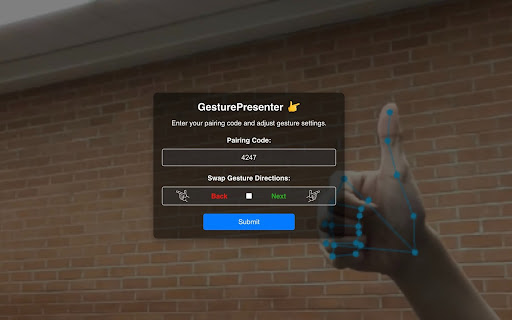 Gesture Presenter Remote for Slides  from Chrome web store to be run with OffiDocs Chromium online
