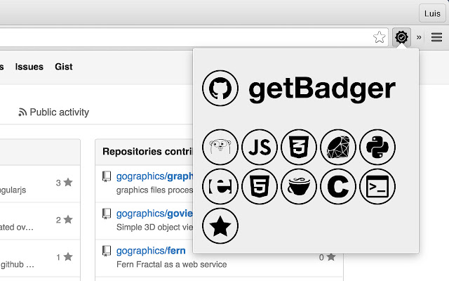 getBadger  from Chrome web store to be run with OffiDocs Chromium online
