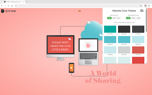 Get Color Palette from Website  from Chrome web store to be run with OffiDocs Chromium online