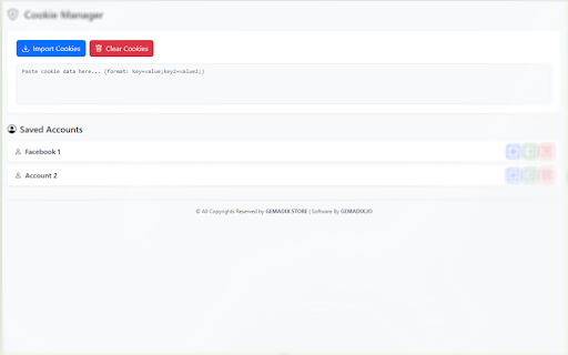 Get Cookie Manager by Gemadix Solution  from Chrome web store to be run with OffiDocs Chromium online