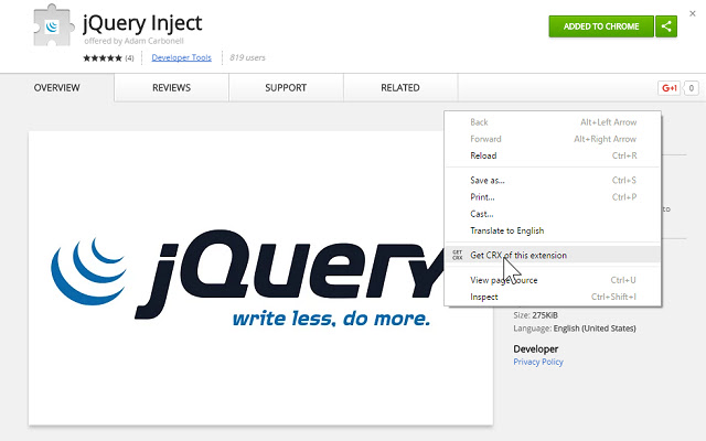 Get CRX  from Chrome web store to be run with OffiDocs Chromium online