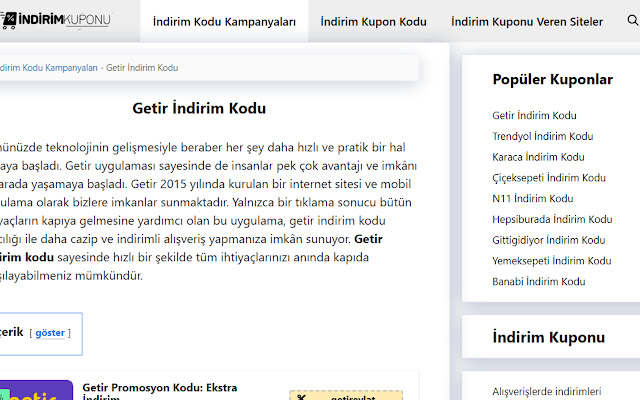 getir indirim kuponu  from Chrome web store to be run with OffiDocs Chromium online