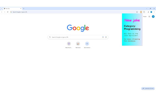Get Joke Extension  from Chrome web store to be run with OffiDocs Chromium online