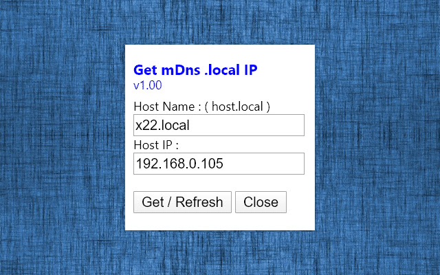 Get mDns .local IP  from Chrome web store to be run with OffiDocs Chromium online