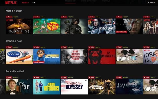Get Netflix Trailers  from Chrome web store to be run with OffiDocs Chromium online