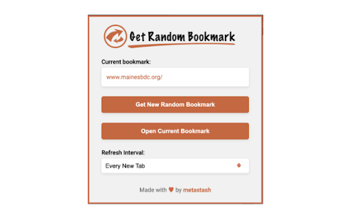 Get Random Bookmark  from Chrome web store to be run with OffiDocs Chromium online