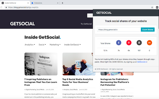 Get Social  from Chrome web store to be run with OffiDocs Chromium online