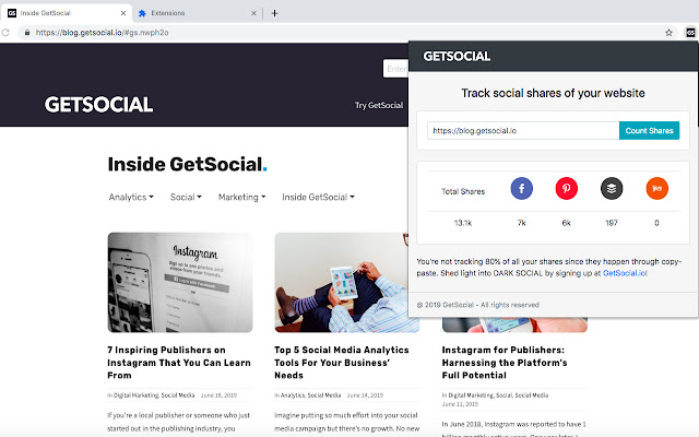 Get Social  from Chrome web store to be run with OffiDocs Chromium online