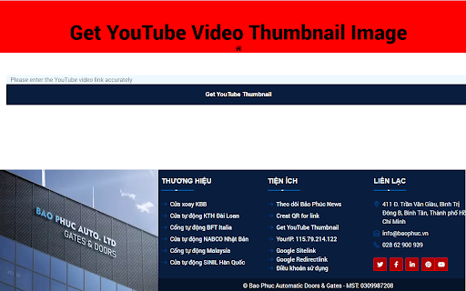Get YouTube video Thumbnail  from Chrome web store to be run with OffiDocs Chromium online