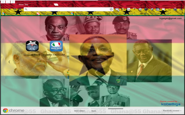 Ghana@55 Theme  from Chrome web store to be run with OffiDocs Chromium online