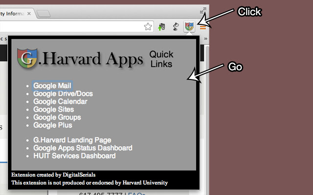G.Harvard Quick Links  from Chrome web store to be run with OffiDocs Chromium online